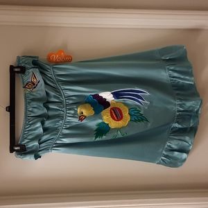 NWT, Voom by Joy Han Vintage Silk Parrot Dress